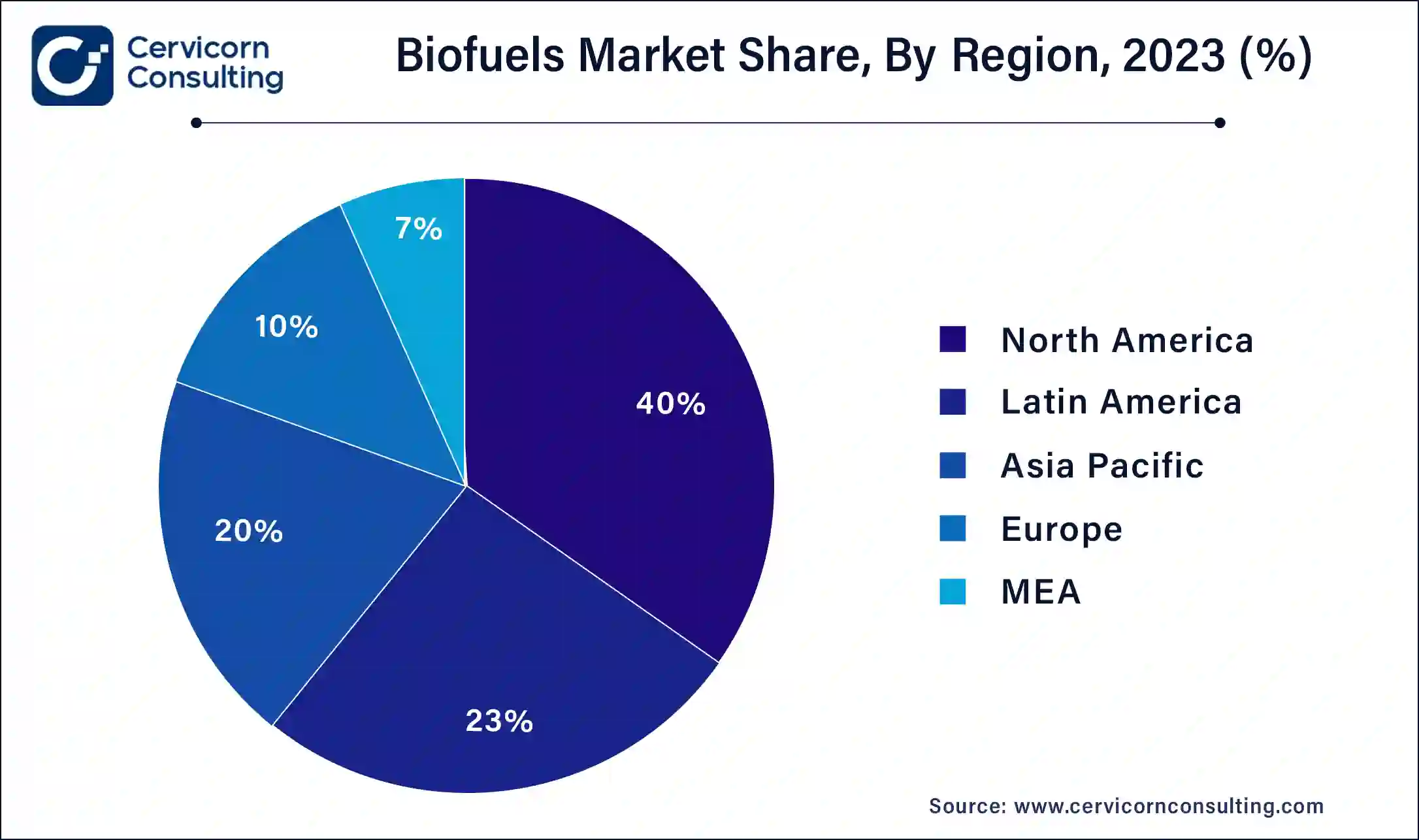 Biofuels Market Share, By Region, 2023 (%)