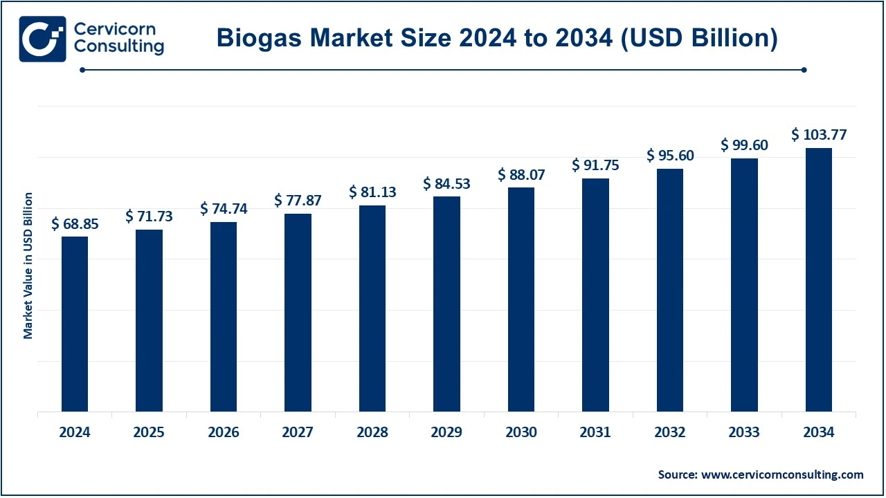 Biogas Market Size 2025 to 2034