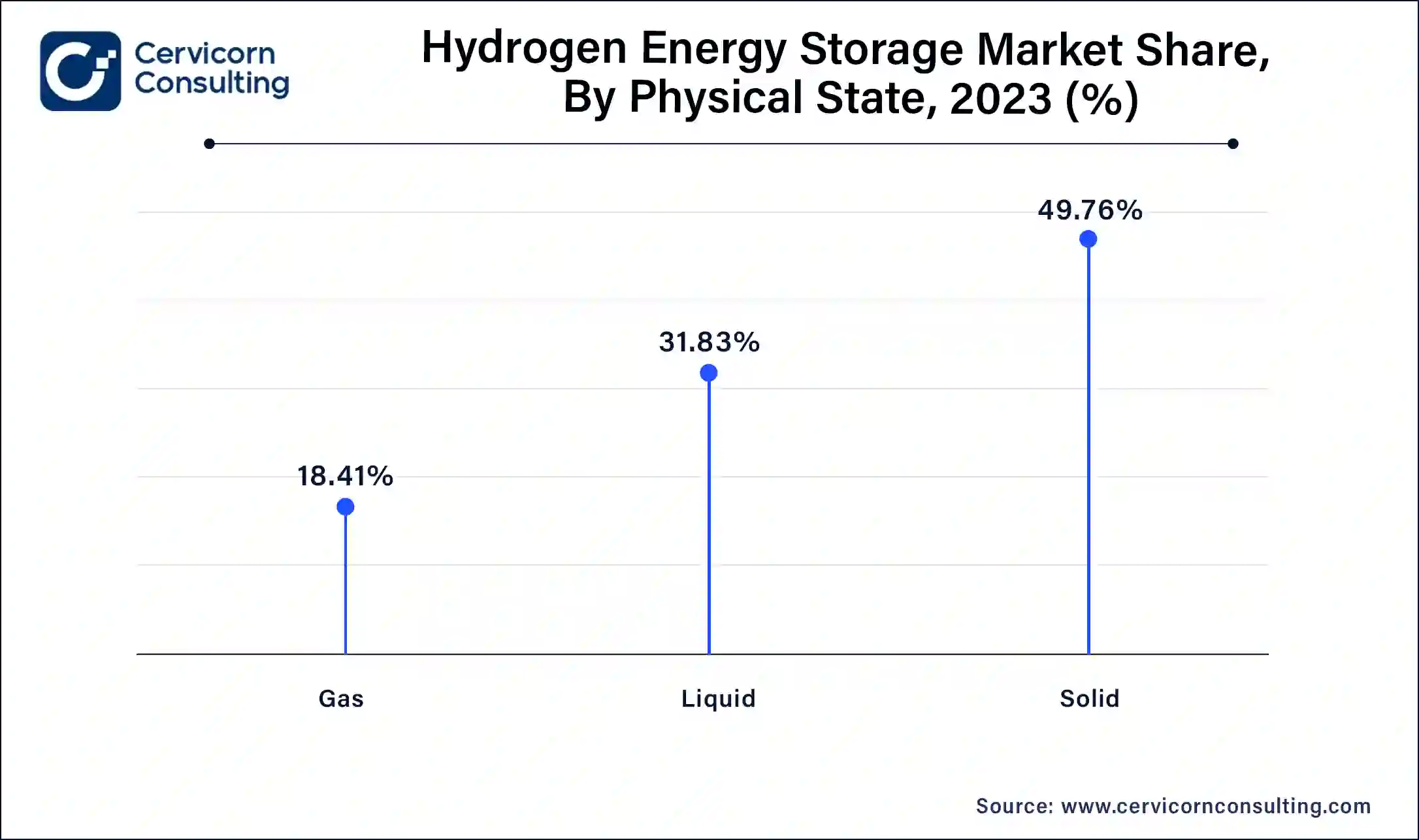 Hydrogen Energy Storage Market Share, By Physical State, 2023 (%)