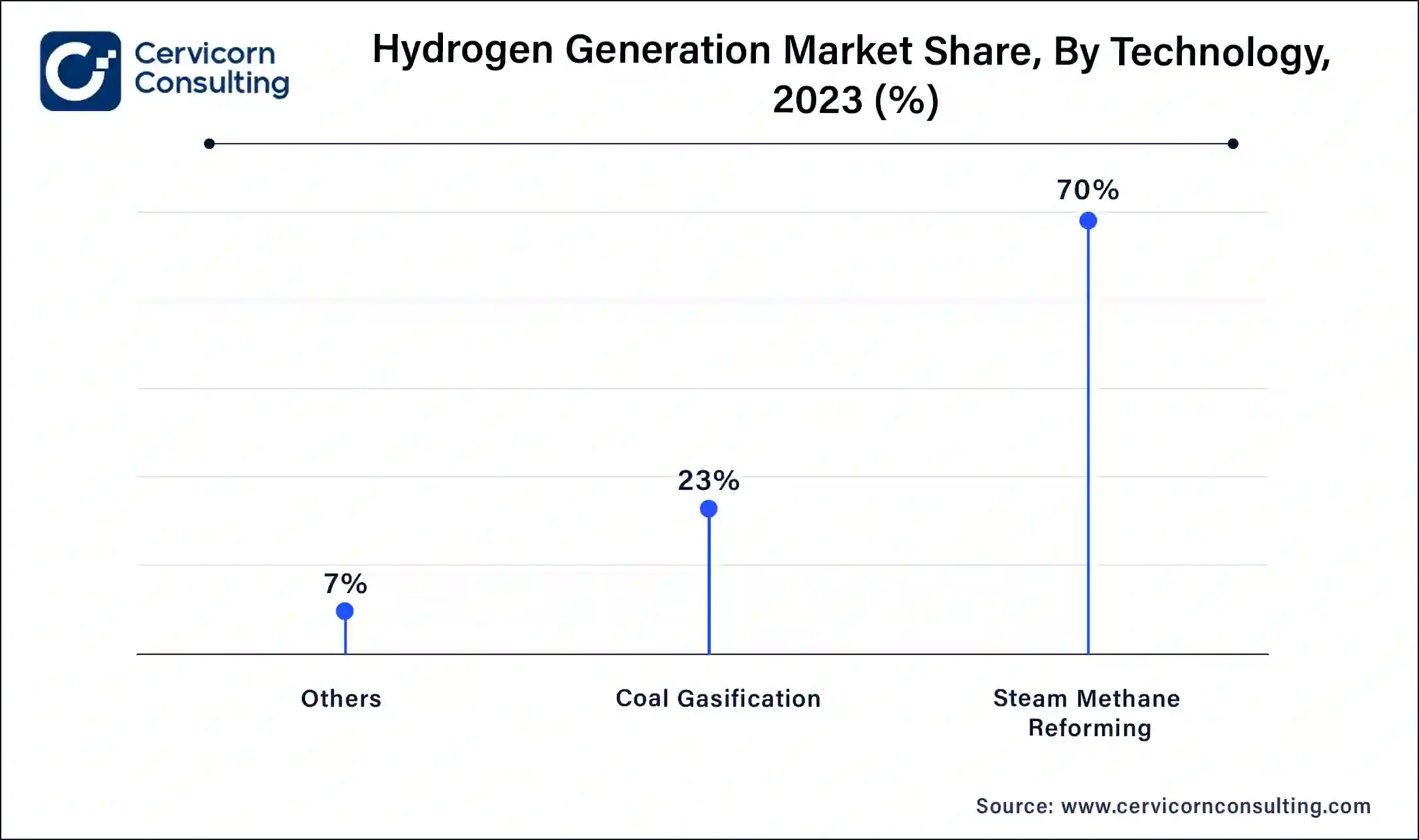 Hydrogen Generation Market Share, By Technology, 2023 (%)