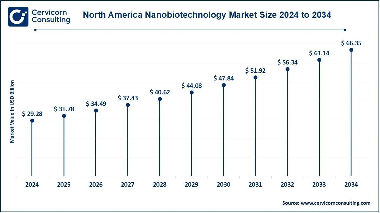 North America Nanobiotechnology Market Size 2025 to 2034